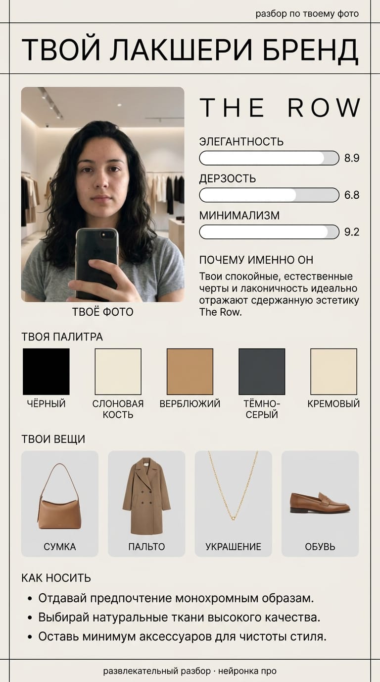 Пример результата: Твой лакшери бренд
